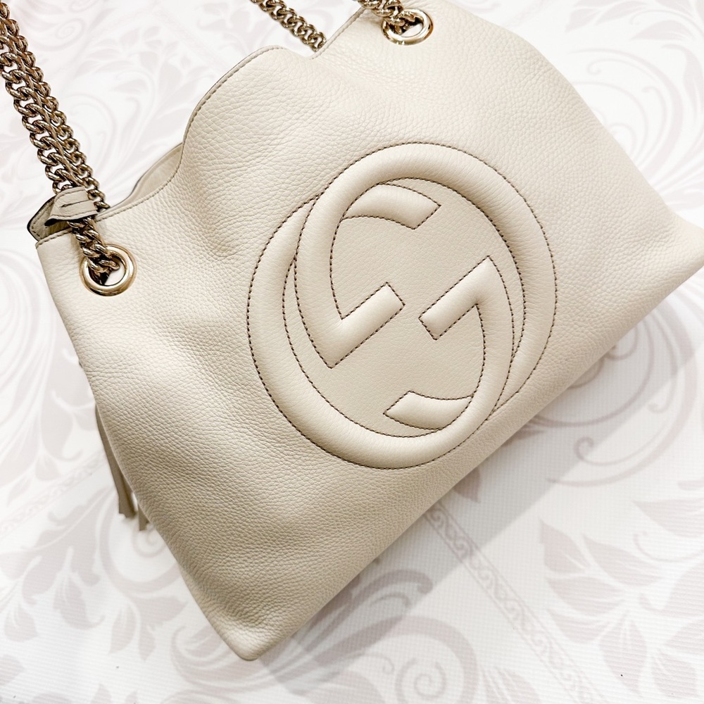 Gucci Cream Leather Shoulder Bag